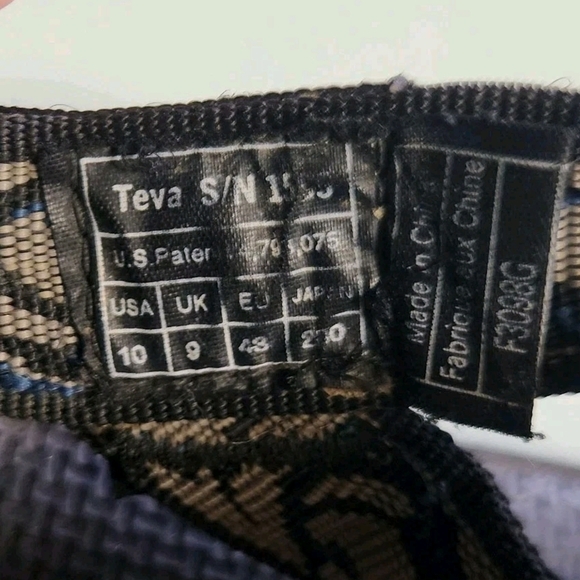 Teva Hurricane 1535 Gray Blue Adjustable Straps Mens Size 10 - Picture 10 of 10